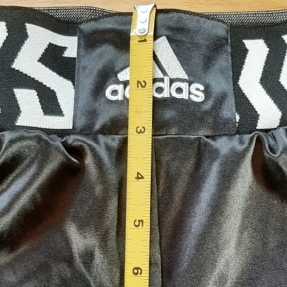 ADIDAS Boxing Gym 2 in 1 TKO Elastic Waist LOGO Black Satin Track w Bike Shorts - Picture 15 of 16